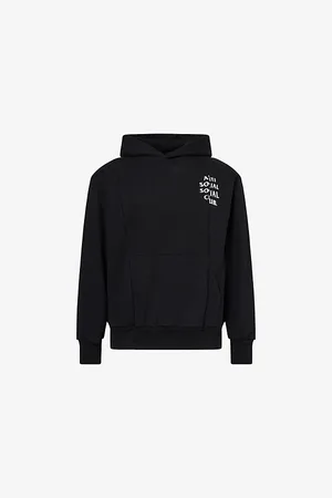 ANTI SOCIAL SOCIAL CLUB Mens Sliced Mind Games Logo-Print Cotton-Jersey Hoody