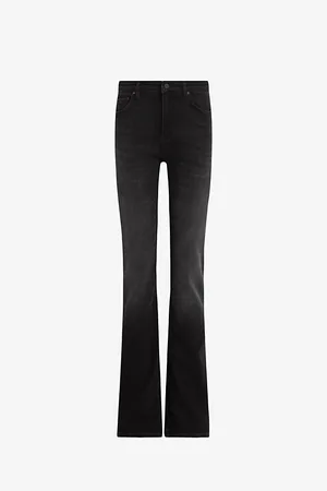 AllSaints Womens Haldan High-Rise Bootcut Stretch Organic-Denim Jeans