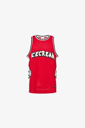 ICECREAM Mens Logo-Embroidery Basketball Mesh Vest