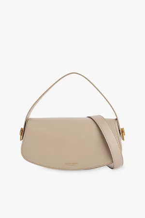 Giorgio Armani Womens Foiled-Branding Leather Top-Handle Bag