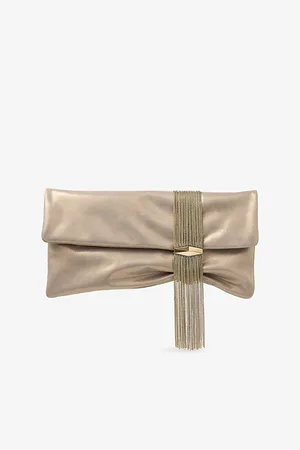 Jimmy Choo Womens Zandra Shimmer Metallic-Leather Clutch Bag