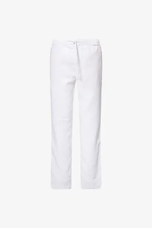 Frescobol Carioca Mens Oscar Tapered-Leg Linen and Cotton-Blend Chino Trousers