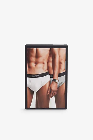 Tom Ford Mens Branded-Waistband Pack Of Two Stretch-Cotton Briefs