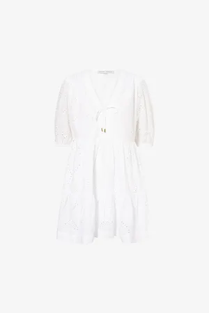 Heidi Klein Womens Rhode Island Broderie-Anglaise Cotton Mini Dress