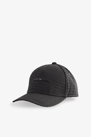 Emporio Armani Mens Jacquard-Print Brand Plaque Cotton Cap