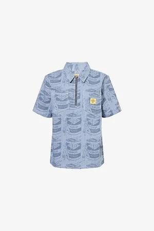 ICECREAM Mens Supplies Graphic-Stripe Woven Work Shirt