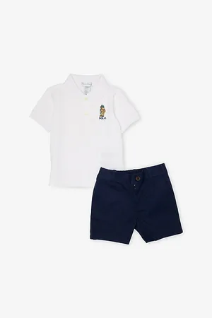 Ralph Lauren Baby Boy Polo Bear Graphic-Print Shirt and Shorts Cotton Set