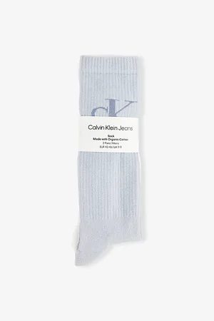 Calvin Klein Mens Monogram Two-Pack Cotton-Blend Socks