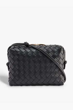 Bottega Veneta Womens Loop Intrecciato Leather Cross-Body Bag