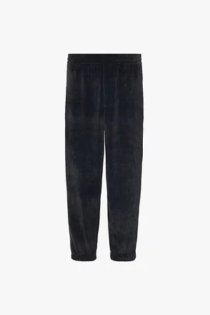 Emporio Armani Mens Ribbed Velour Tapered-Leg Regular-Fit Stretch-Woven Trousers
