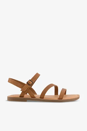 TOMS Womens Kira Ankle-Strap Leather Sandals