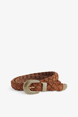 ELEVENTY Mens Plaited Suede Belt