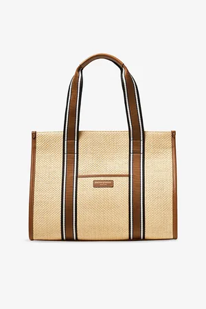 ASPINAL OF LONDON Womens Henley Raffia and Leather Tote Bag