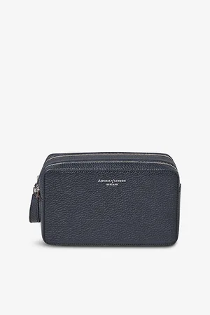 ASPINAL OF LONDON Mount Street Double Zip Leather Wash Bag