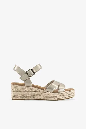 TOMS Womens Audrey Double-Strap Suede Wedge Sandals