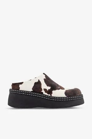 Miista Womens Kristi Contrast-Stitched Leather Mules