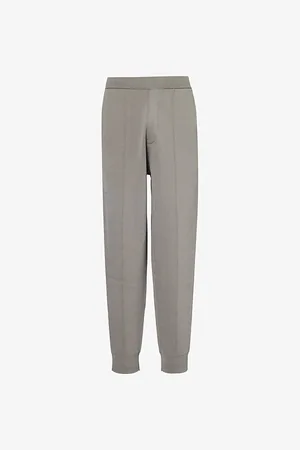 Emporio Armani Mens Drawstring Two-Slip-Pockets Tapered-Leg Relaxed-Fit Knitted Jogging Bottoms