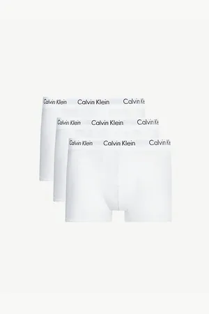 Calvin Klein Mens Logo-Detail Slim-Fit Pack Of Three Stretch-Cotton Trunks