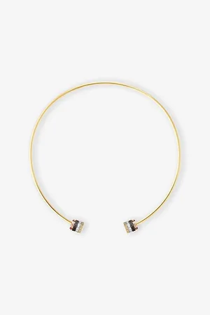 Boucheron Womens Quatre Classique 18ct Yellow-Gold, White-Gold, Pink Gold, Pvd and 0.62ct Diamond Choker Necklace