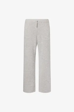 The Couture Club Mens Bouclé Straight-Leg Knitted Jogging Bottoms