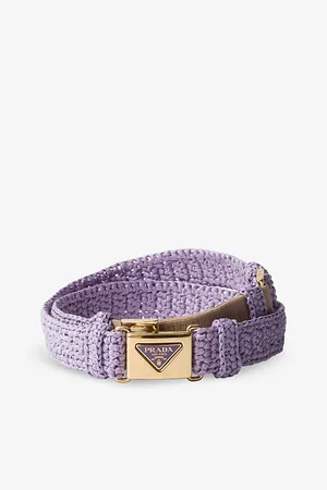 Prada Womens Brand-Plaque Woven Belt