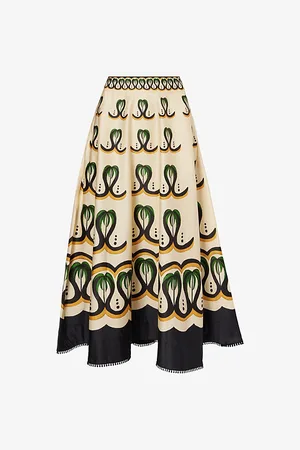 Farm Rio Womens Tree Flow Cotton Maxi Skirt