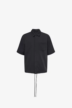 The Couture Club Mens Drawcord Short-Sleeve Nylon Shirt