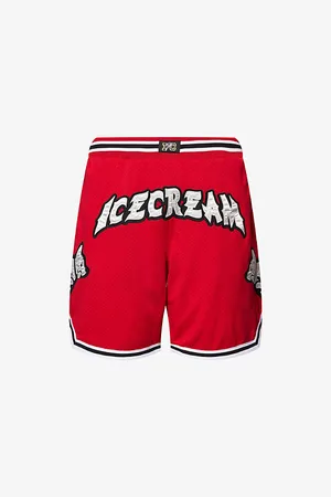 ICECREAM Mens Logo-Embroidery Mesh Basketball Shorts