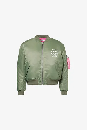 ANTI SOCIAL SOCIAL CLUB Mens Welcome To The Club Logo-Print Woven Bomber Jacket