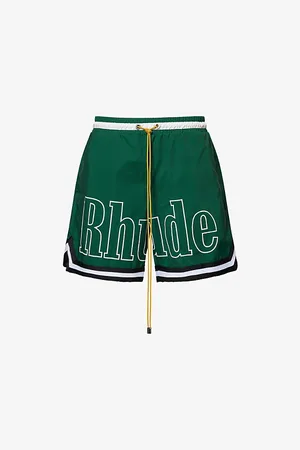Rhude Mens Logo-Print Basketball Swim Shorts