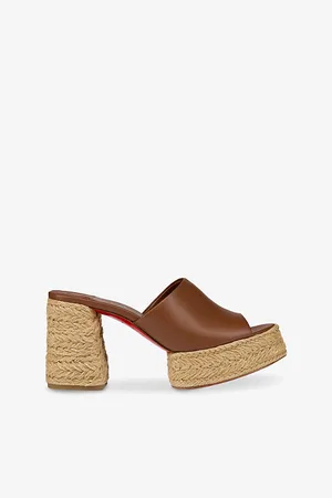 Christian Louboutin Womens Calakala 85 Leather Heeled Espadrilles