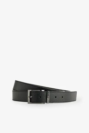 Emporio Armani Mens Debossed-Logo Leather Belt