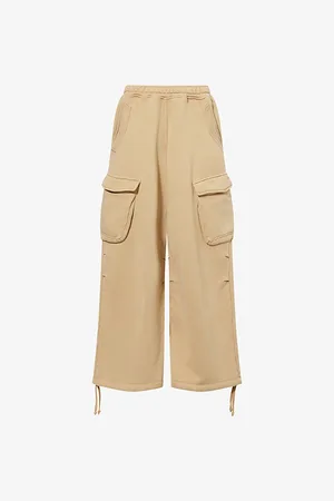 Represent Womens Initial Cargo Straight-Leg Cotton Jogging Bottoms