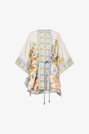 Farm Rio Womens Aracati Printed Cotton-Poplin Kimono