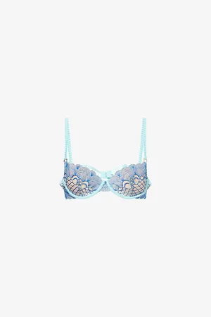 BlueBella Womens Elina Embroidered Wired Mesh Bra