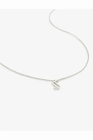 Monica Vinader Womens S Letter-Charm Sterling-Silver Pendant Necklace