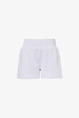 Sweaty Betty Womens Brand-Embroidery Mid-Rise Stretch-Woven Shorts