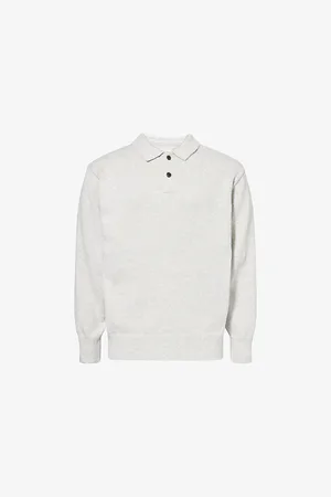 Adsum Mens Paddy Polo-Collar Cotton-Blend Knit Jumper