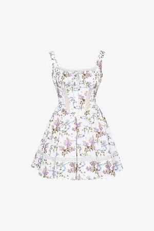 House Of Cb Womens Kimmie Printed Cotton Mini Dress