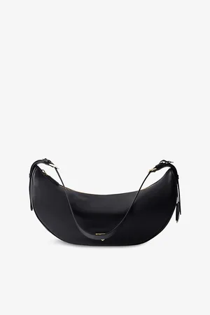 Prada Womens Logo-Embellished Leather Shoulder Bag