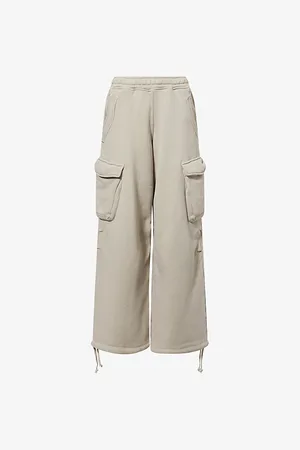 Represent Womens Initial Cargo Straight-Leg Cotton Jogging Bottoms