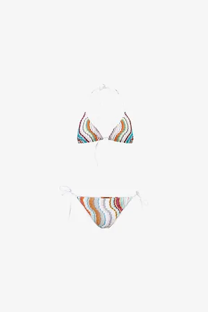 Missoni Womens Wave Metallic-Knit Bikini Set