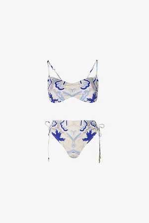 By Malina Womens Lottie Printed Bandeau Bikini Top