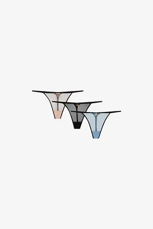 Agent Provocateur Womens Menage A Trois Pack Of Three Sheer Thongs
