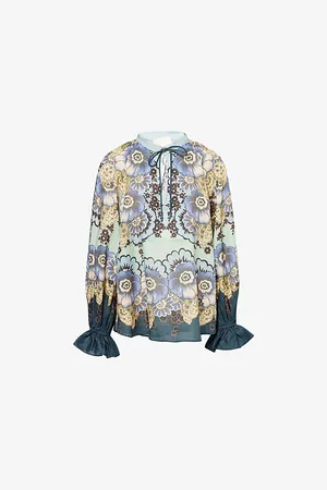 ALÉMAIS Womens Madalena Floral Ramie Top
