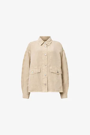 AllSaints Womens Hettie Oversized Linen-Blend Shacket