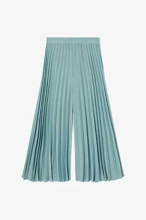 Joseph Womens Anvers Pleated Wide-Leg High-Rise Crepe Trousers