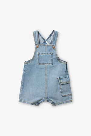 Benetton Square-Neck Patch-Pocket Dungarees 1-18 Months