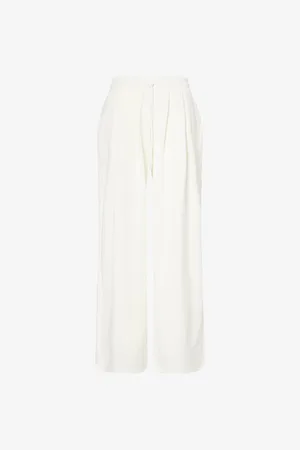 GOOD AMERICAN Womens Scuba Wide-Leg Stretch-Woven Jogging Bottoms