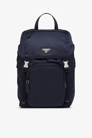 Prada Mens Re-Nylon Large Recycled-Nylon and Leather Backpack